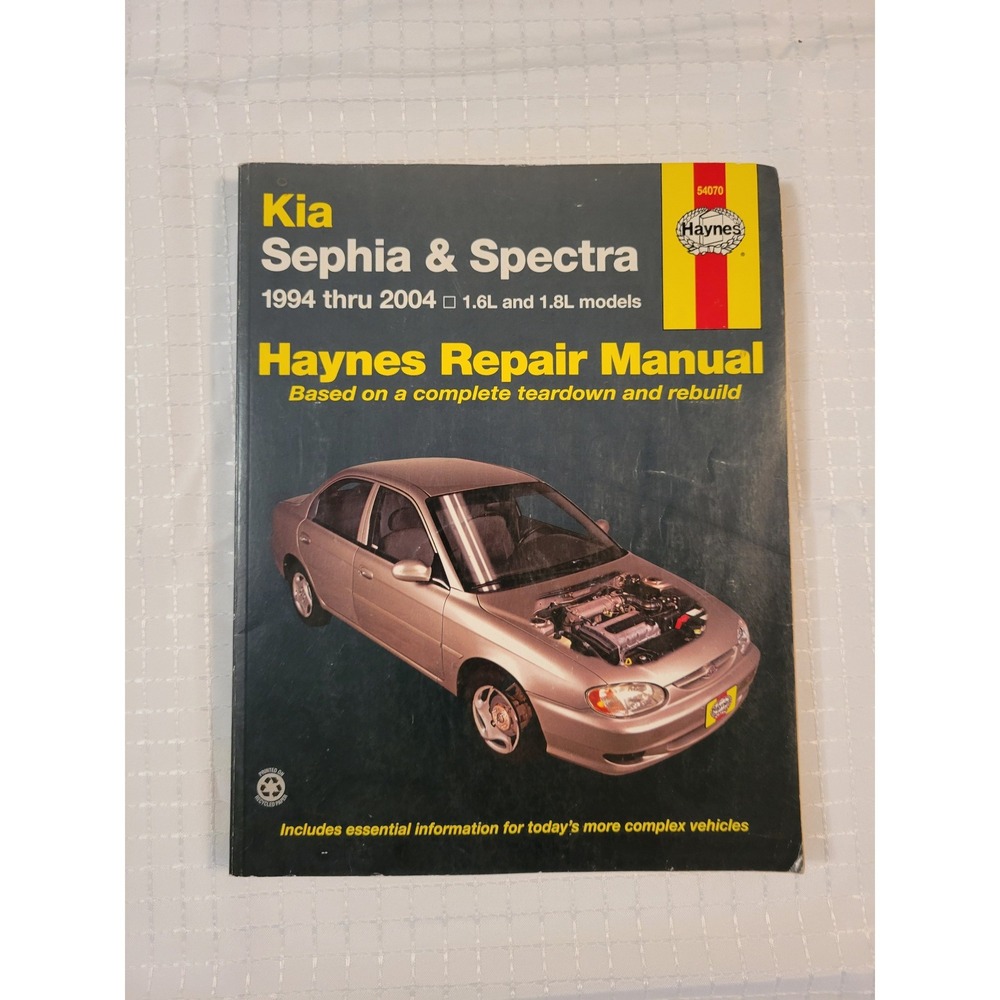 Haynes Kia Sephia 1994-2001 Spectra 2000-2004 Repair Manual 54070 1.6L 1.8L‎